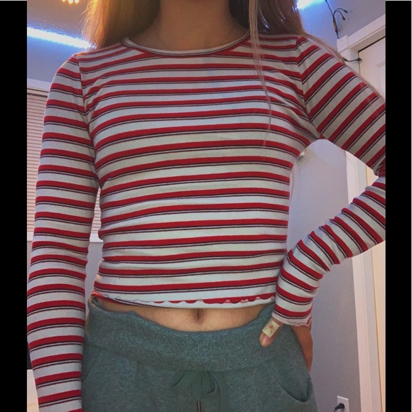 Garage striped cropped long sleeve - Picture 2 of 3